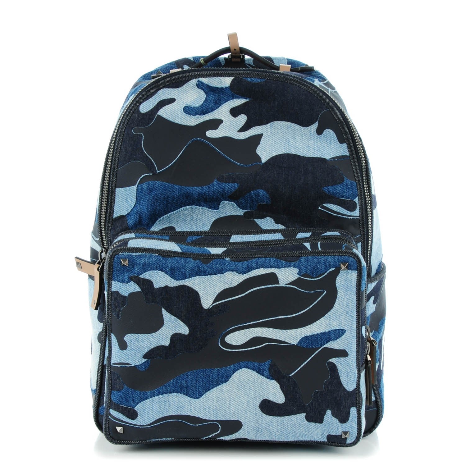 Valentino Garavani Denim Camouflage Backpack Blue 1 of 8
