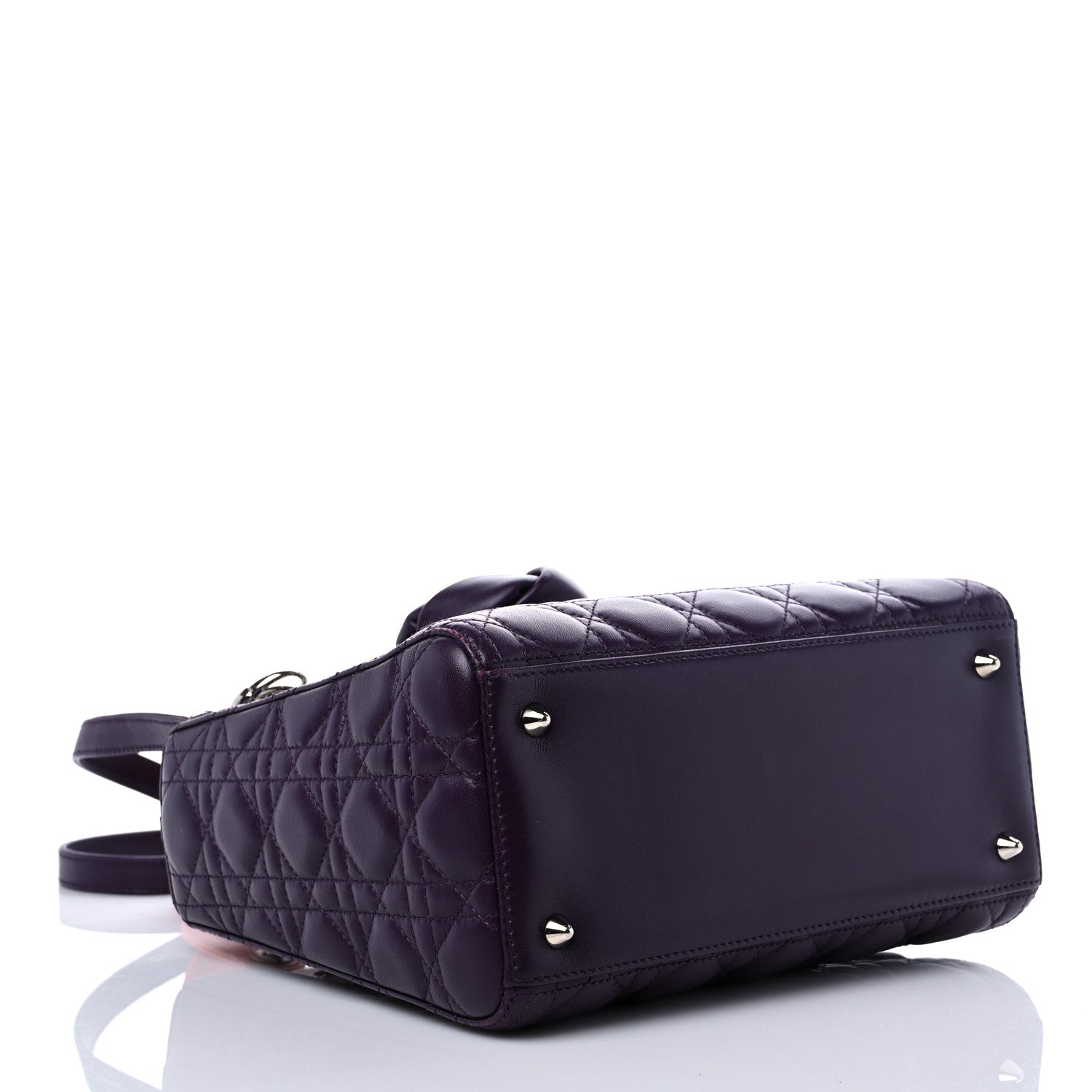 Christian Dior Lambskin Crocodile Medium Lady Dior Purple Orange 3 of 12