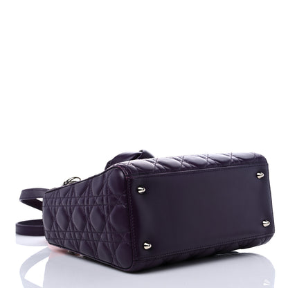 Christian Dior Lambskin Crocodile Medium Lady Dior Purple Orange 3 of 12
