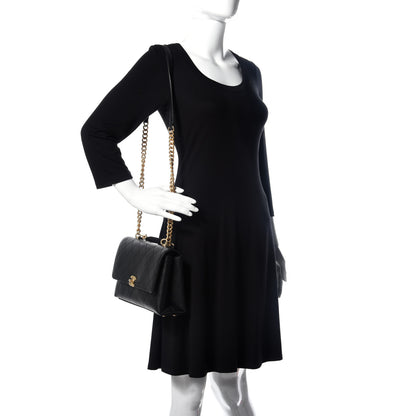 Chanel Caviar Diamond Stitched Small Top Handle Flap Black 2 of 12