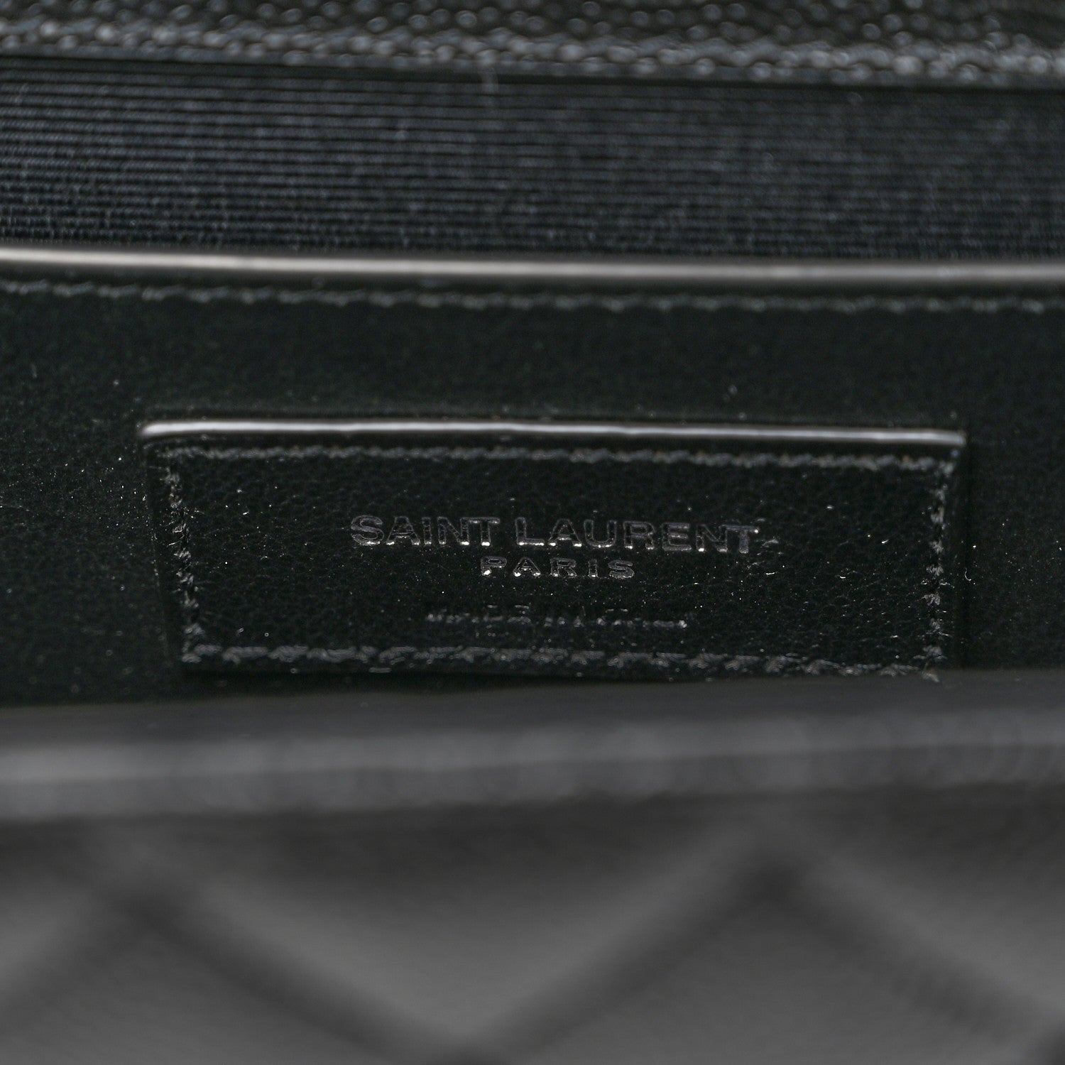Saint Laurent Grain De Poudre Textured Mixed Matelasse Triquilt Medium Monogram Satchel Black 6 of 9