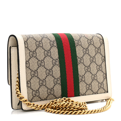 Gucci GG Supreme Monogram Web Queen Margaret Chain Wallet White 3 of 9