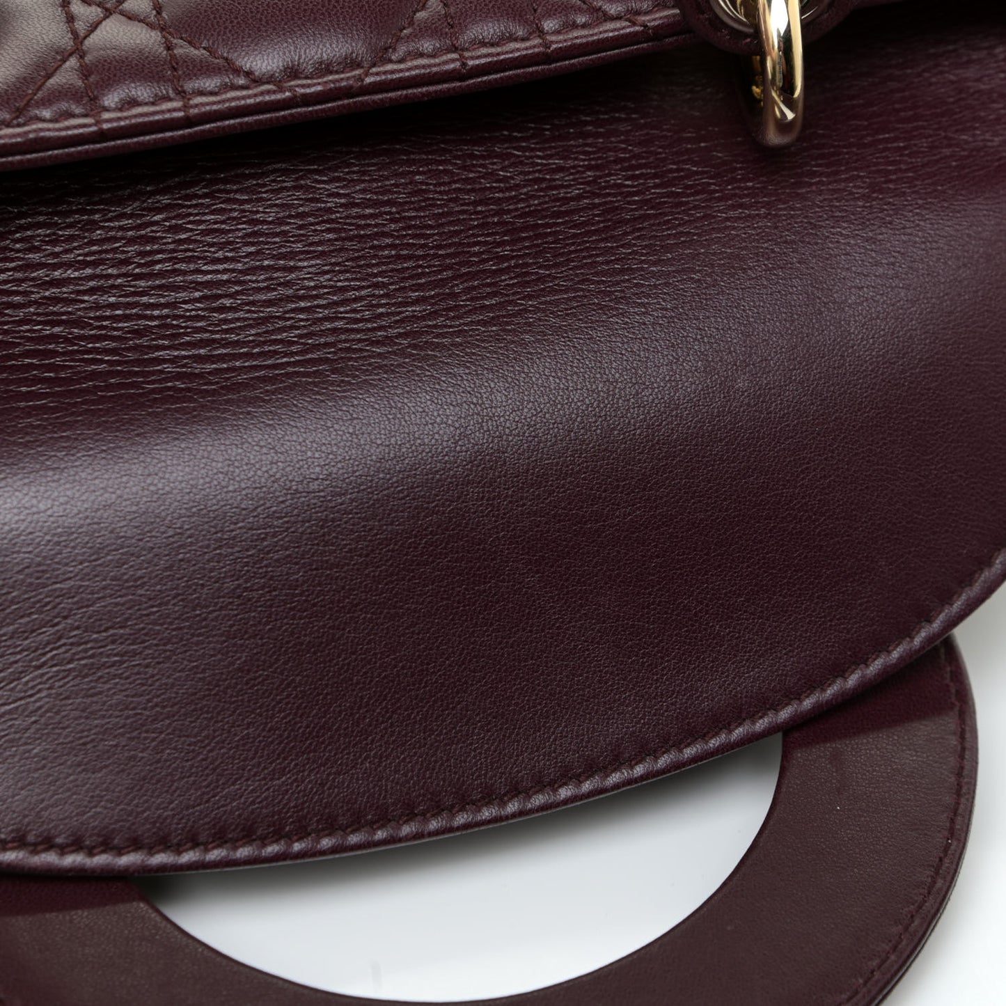 Lambskin Cannage Small Lucky Badges My Lady Dior Burgundy