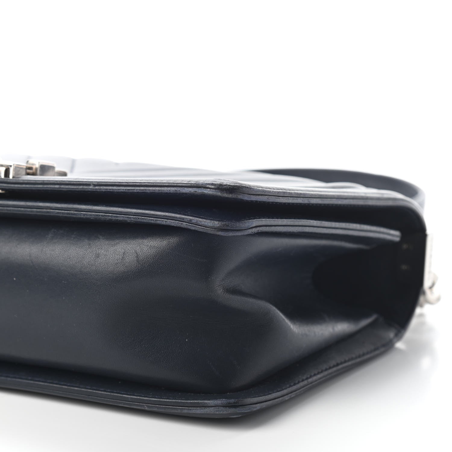 Chanel Calfskin Chevron Medium Boy Flap Navy 7 of 9