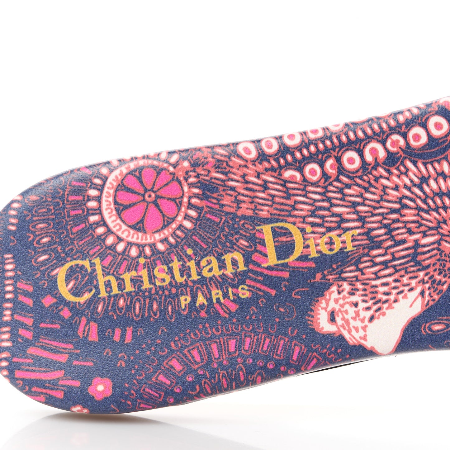 Canvas Embroidered Animals Dway Mules Slide Sandals 36 Deep Blue Fuchsia