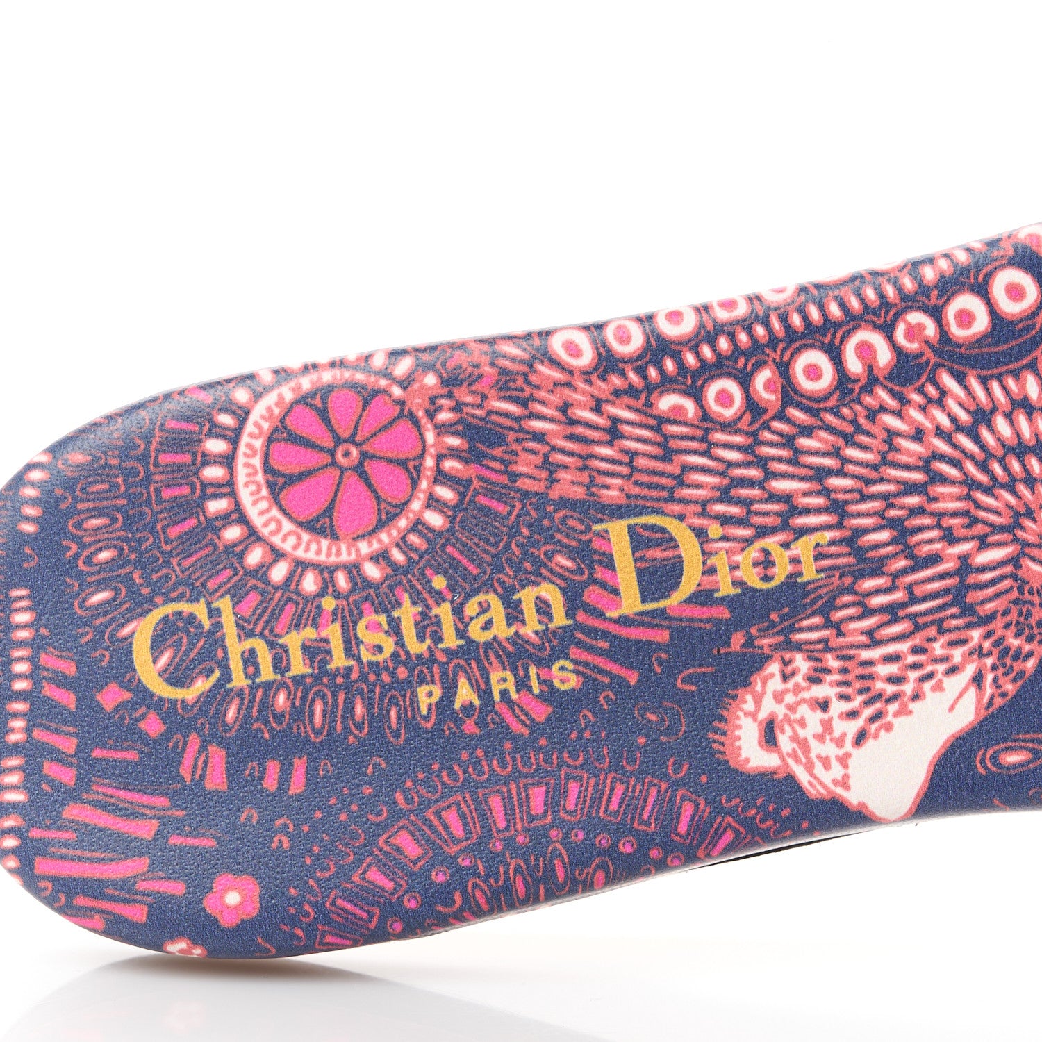 Christian Dior Canvas Embroidered Animals Dway Mules Slide Sandals 36 Deep Blue Fuchsia 7 of 9