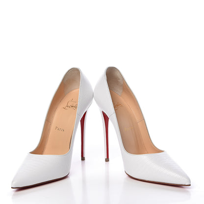 Christian Louboutin Calfskin Lizard Embossed So Kate 120 Pumps 37.5 White 5 of 12
