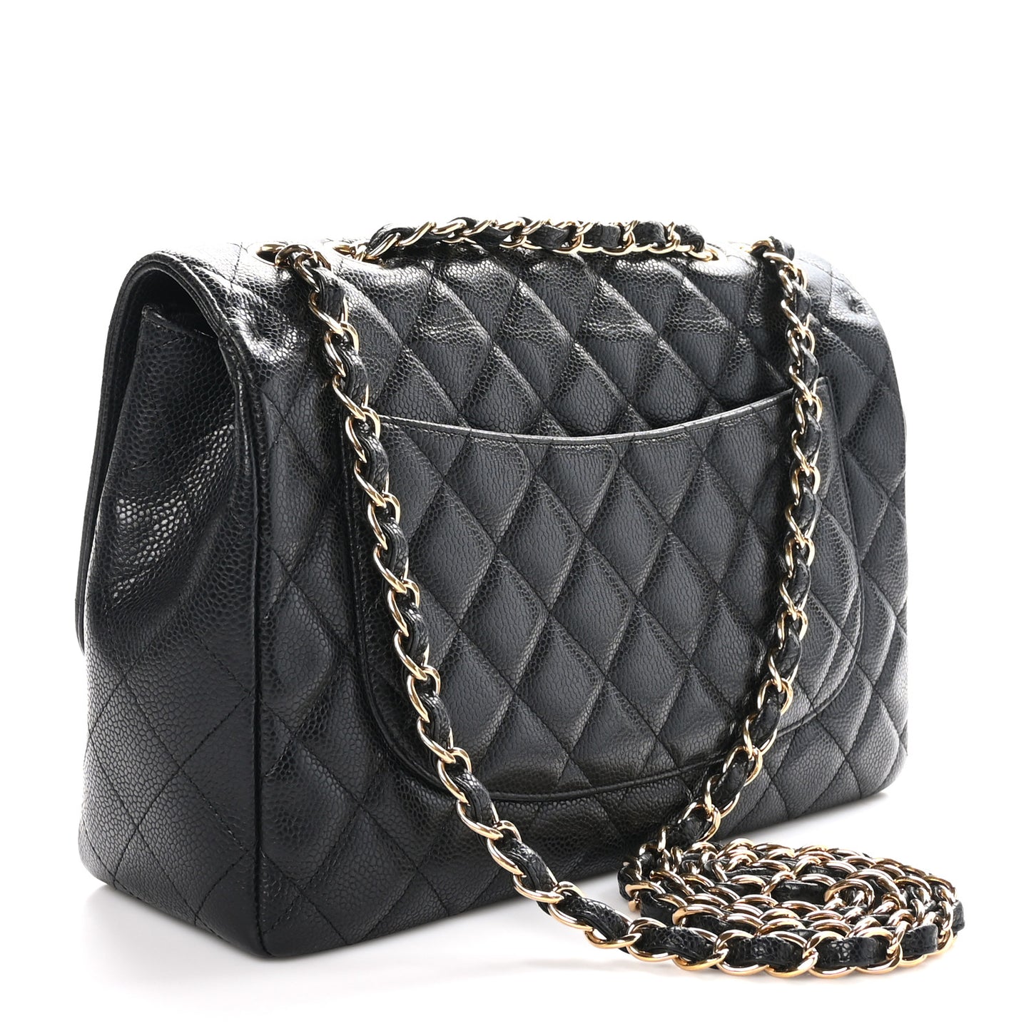 Caviar Quilted Jumbo Single Flap Black