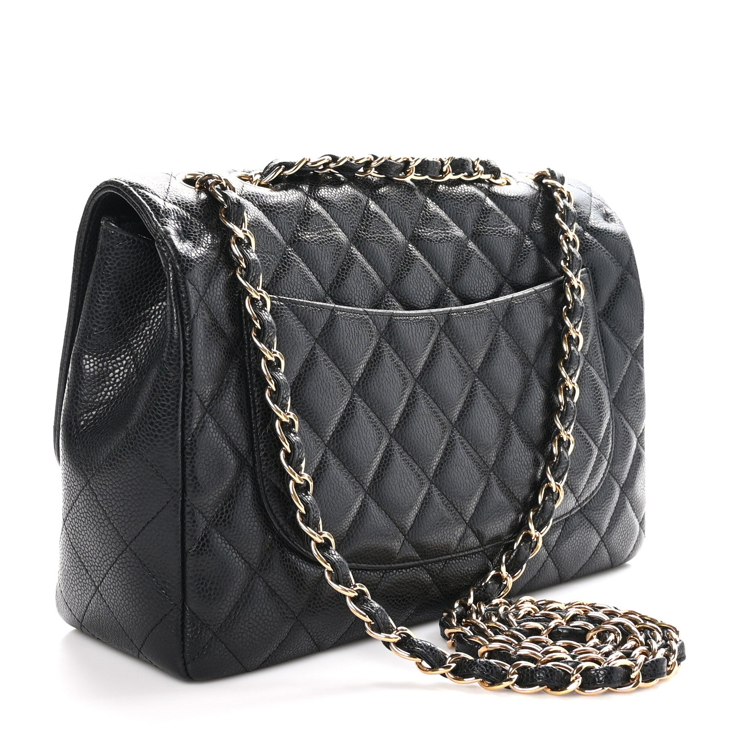 Chanel Caviar Quilted Jumbo Single Flap Black 3 of 10