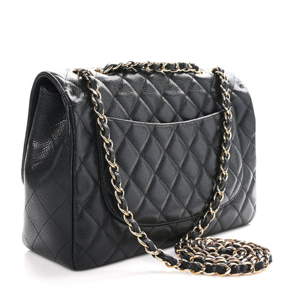 Chanel Caviar Quilted Jumbo Single Flap Black 3 of 10