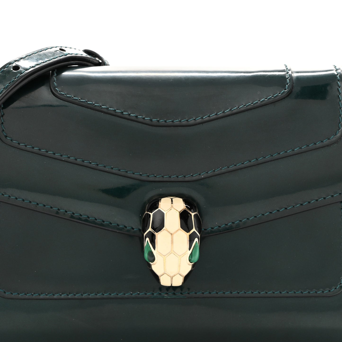 Metallic Serpenti Forever Small Shoulder Bag Green