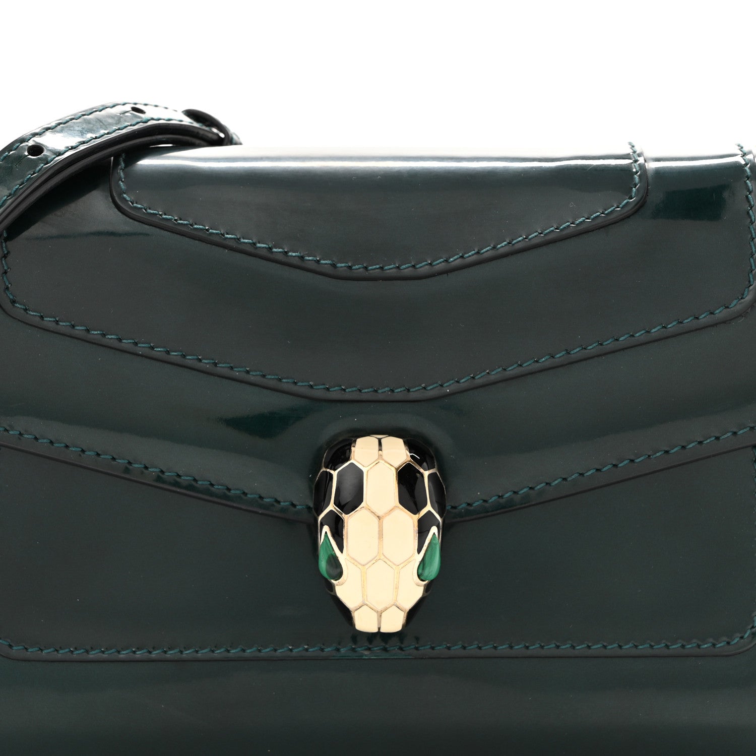 Bulgari Metallic Serpenti Forever Small Shoulder Bag Green 8 of 12