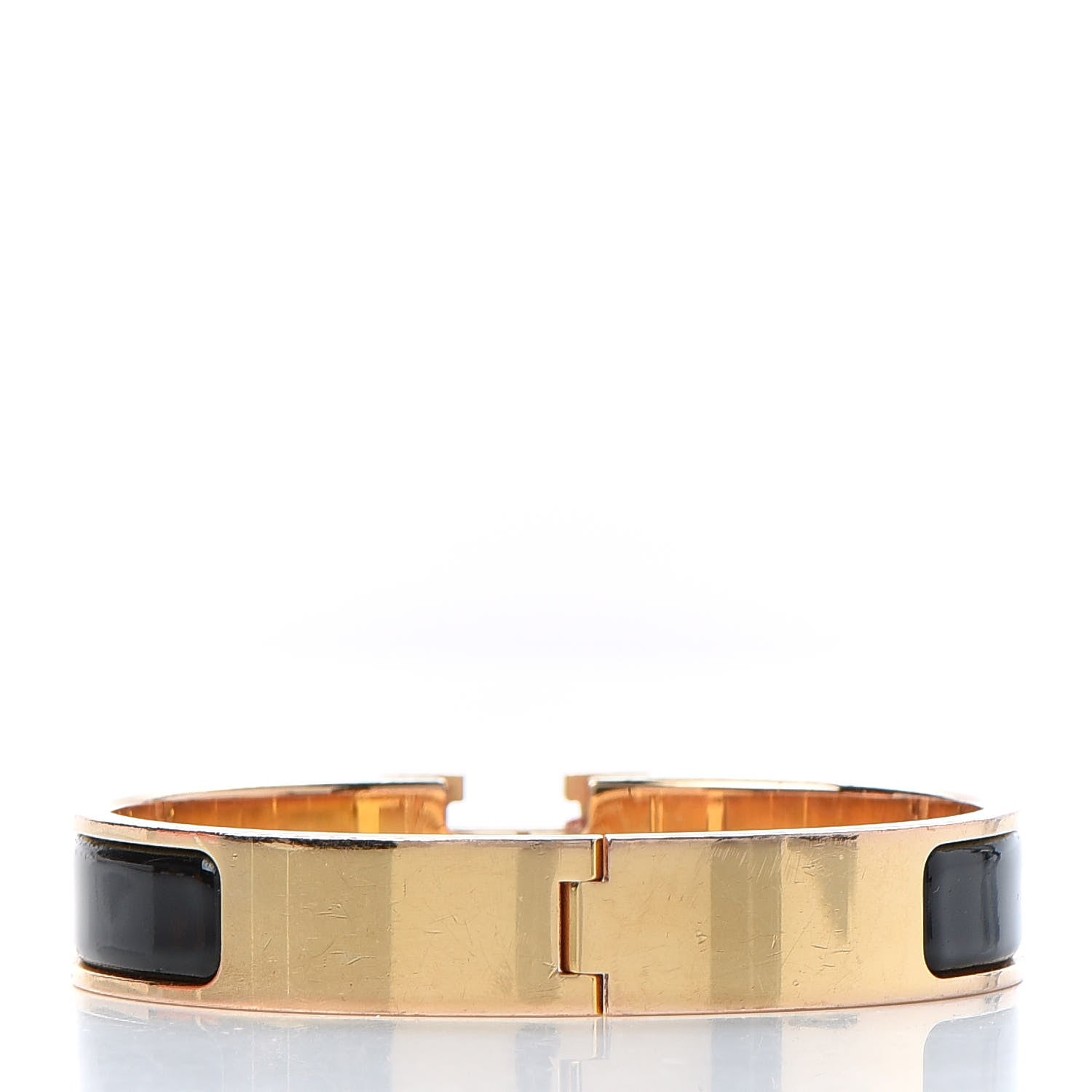 Hermes Enamel Narrow Clic Clac H Bracelet GM Black 3 of 7
