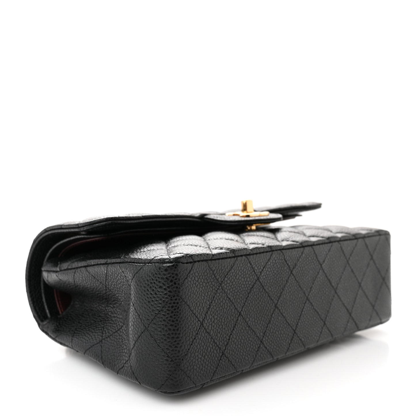 Caviar Quilted Small Double Flap Black