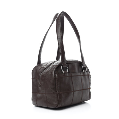 Chanel Caviar Square Stitched Bowler Dark Brown 3 of 11