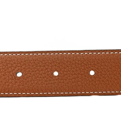Hermes Box Togo 32mm Martelee Constance Belt 80 32 Black Gold 4 of 7