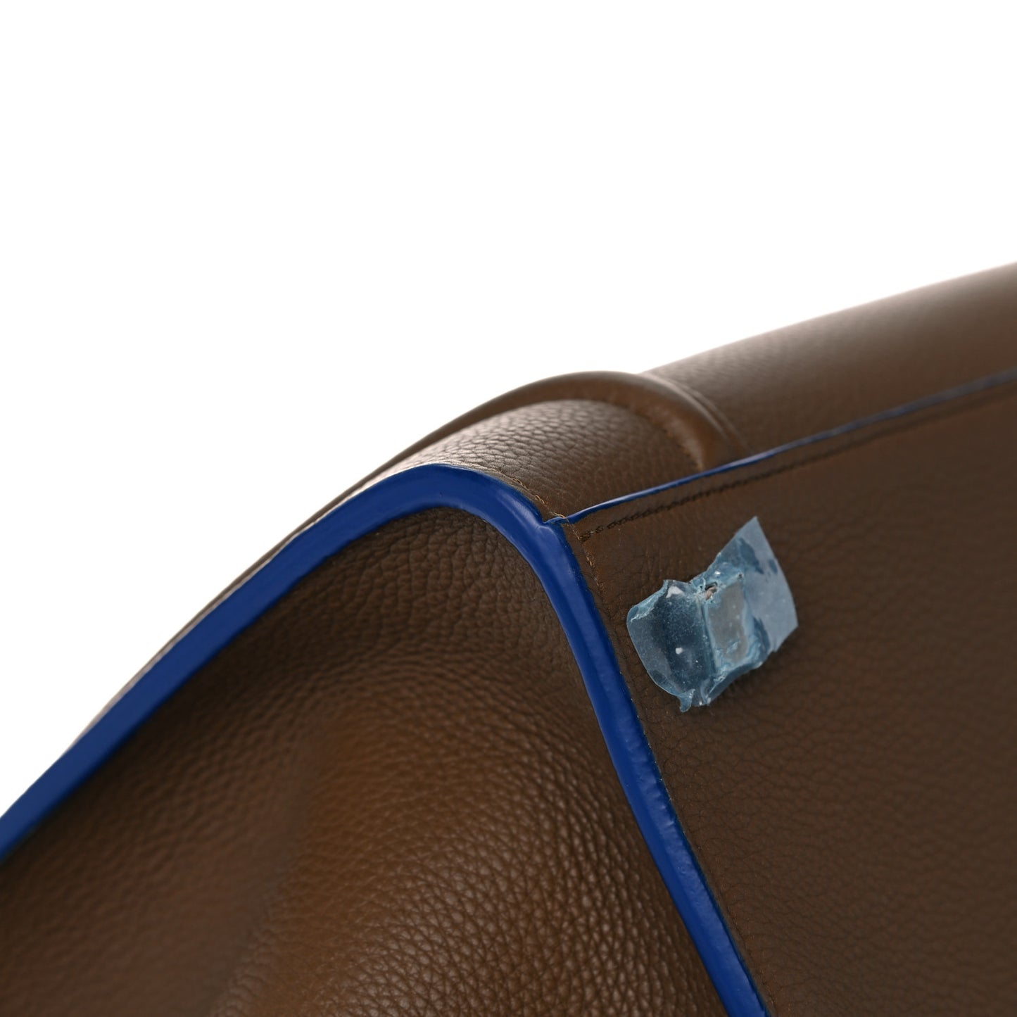 Baby Grained Medium Phantom Luggage Taupe Blue Trim