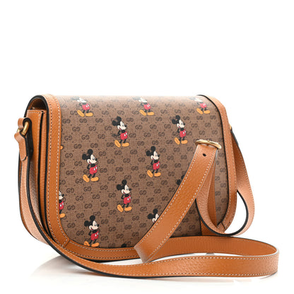 Gucci X DISNEY Mini Vintage GG Supreme Monogram Mickey Mouse Small Flap Messenger Bag Beige Vintage Sun Oil 3 of 10