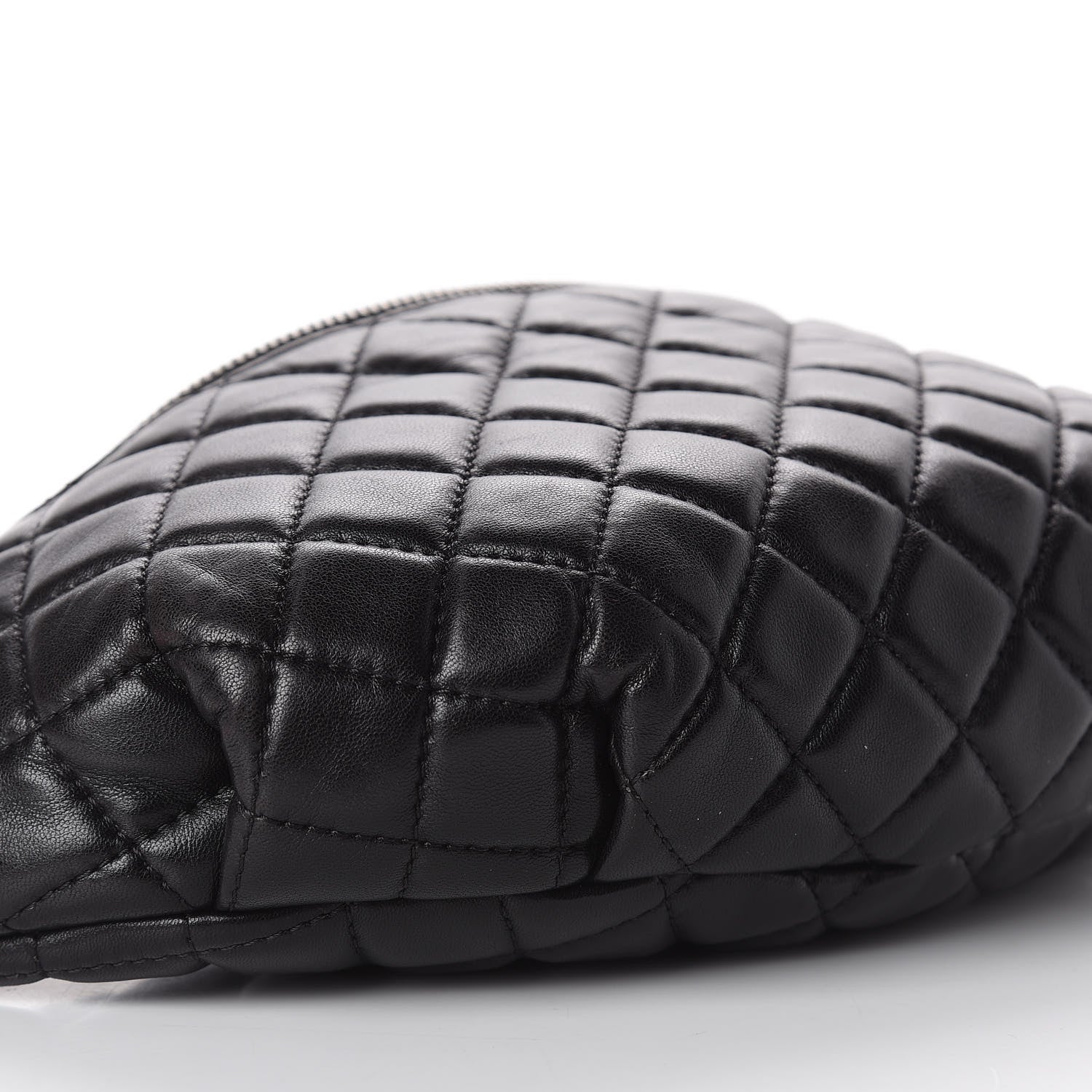 Chanel Lambskin Quilted Banane Waist Bag Fanny Pack Black 6 of 12