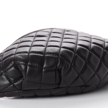 Chanel Lambskin Quilted Banane Waist Bag Fanny Pack Black 6 of 12