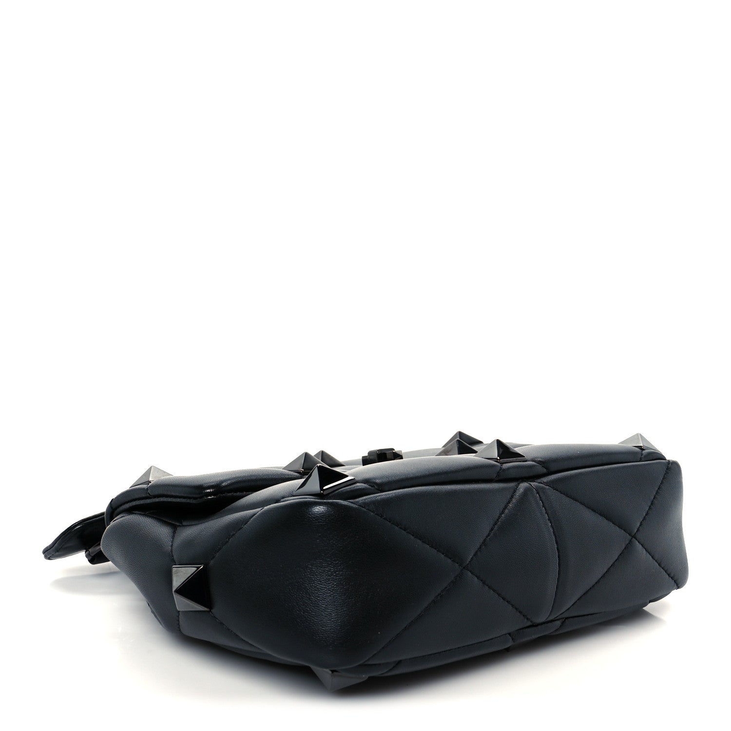 Valentino Garavani Nappa Monochrome Medium Roman Stud Shoulder Bag Black 4 of 10