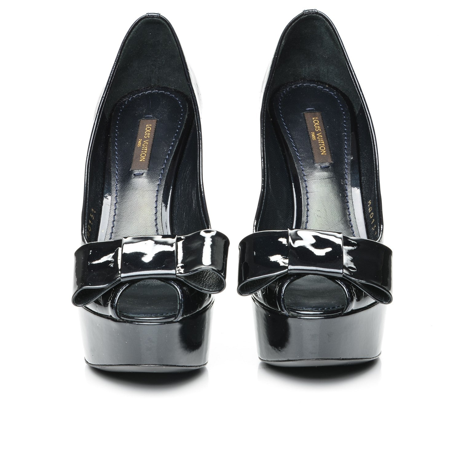 Louis Vuitton Vernis True Peep Toe Pumps 37 Blue Infini 2 of 9