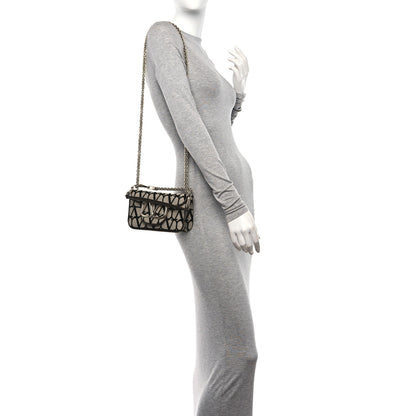 Valentino Garavani Toile Iconographe Nappa Vlogo Small Loco Shoulder Bag Natural Ivory 3 of 10