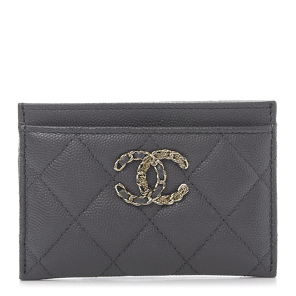 Chanel Caviar Quilted French New Wave Card Holder Grey 1 of 11