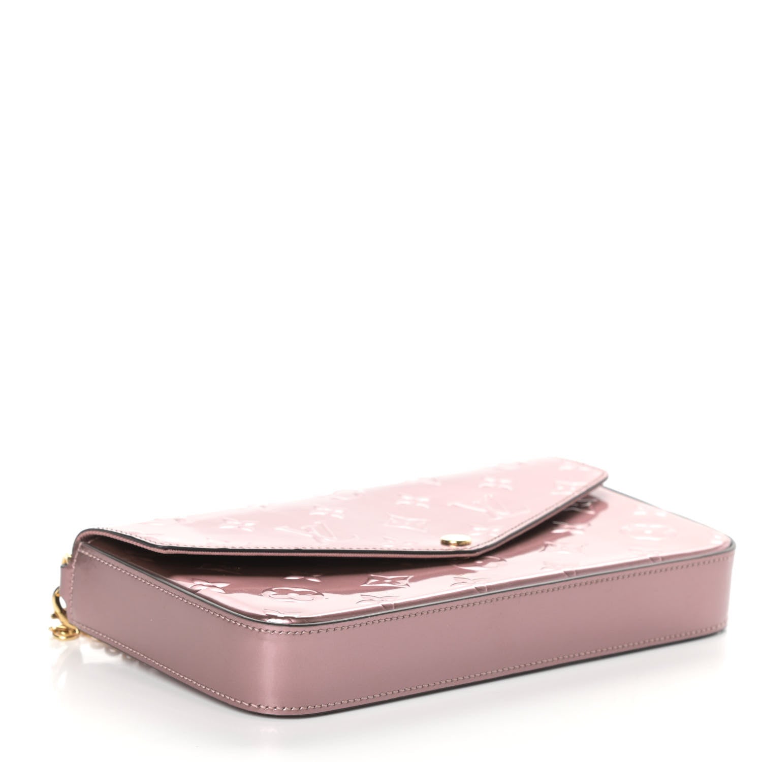 Louis Vuitton Vernis Pochette Felicie Chain Wallet Metallic Pale Pink 5 of 10
