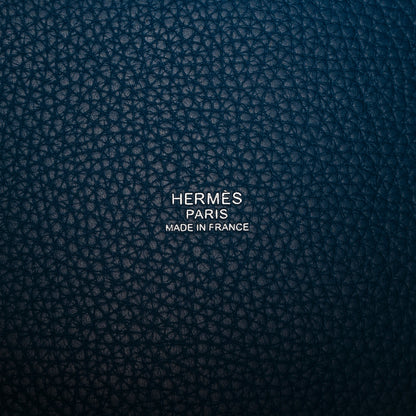 Hermes Taurillon Clemence Casaque Picotin Lock 18 PM Vert Bosphore Deep Bleu 6 of 12