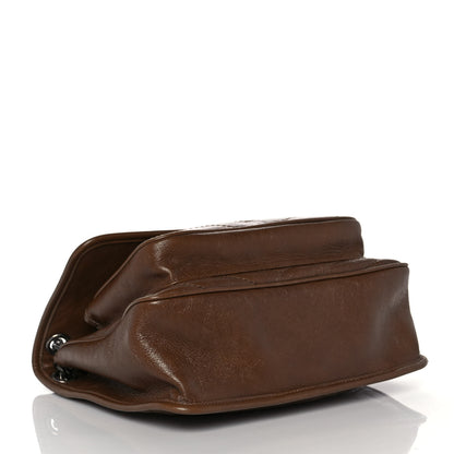 Saint Laurent Crinkled Calfskin Matelasse Monogram Medium Niki Chain Satchel Tan Brown 4 of 10
