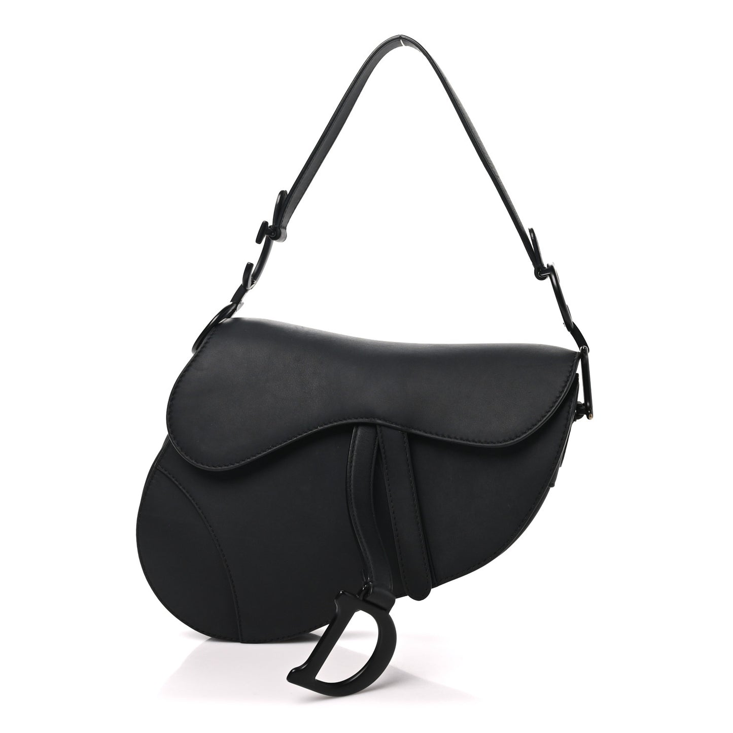 Ultra Matte Calfskin Saddle Bag Black
