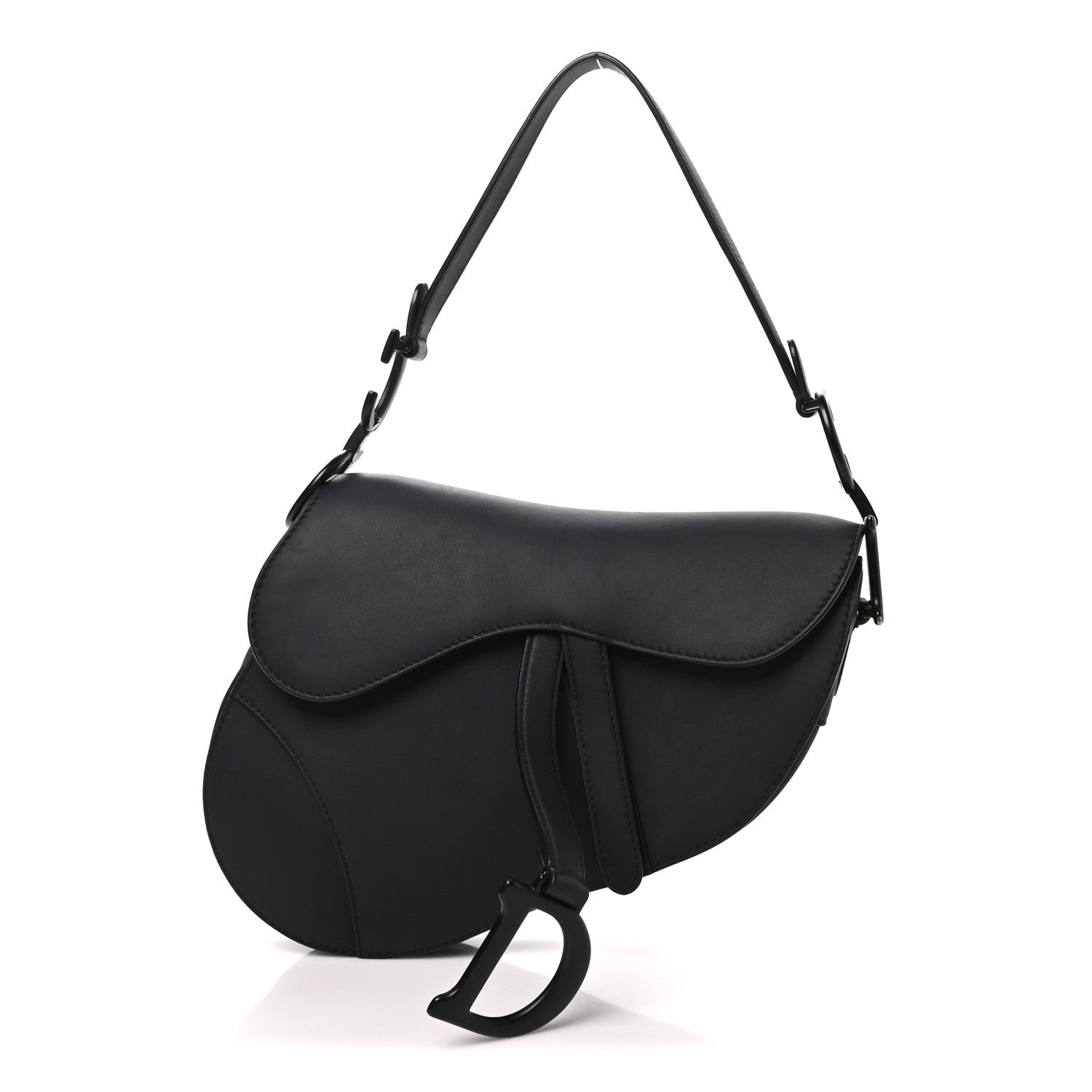 Christian Dior Ultra Matte Calfskin Saddle Bag Black 1 of 9