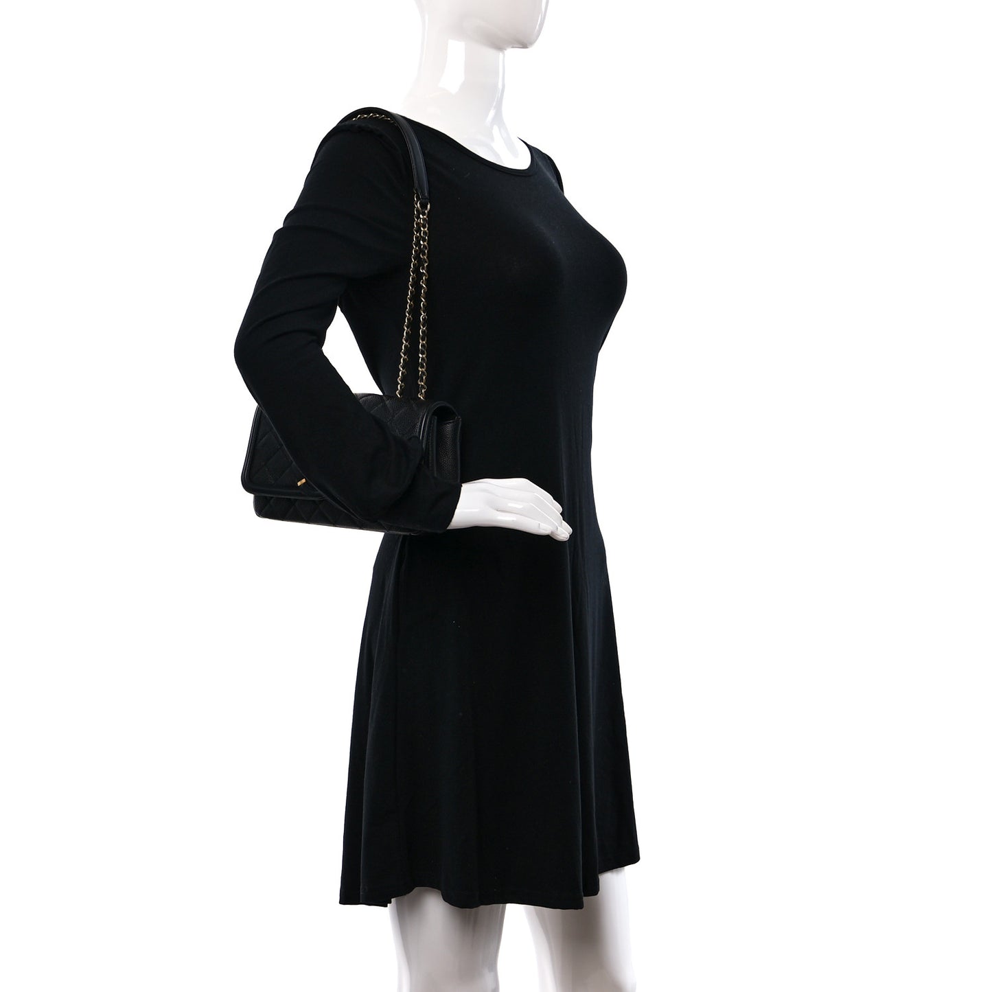 Caviar Quilted Small CC Filigree Flap Black