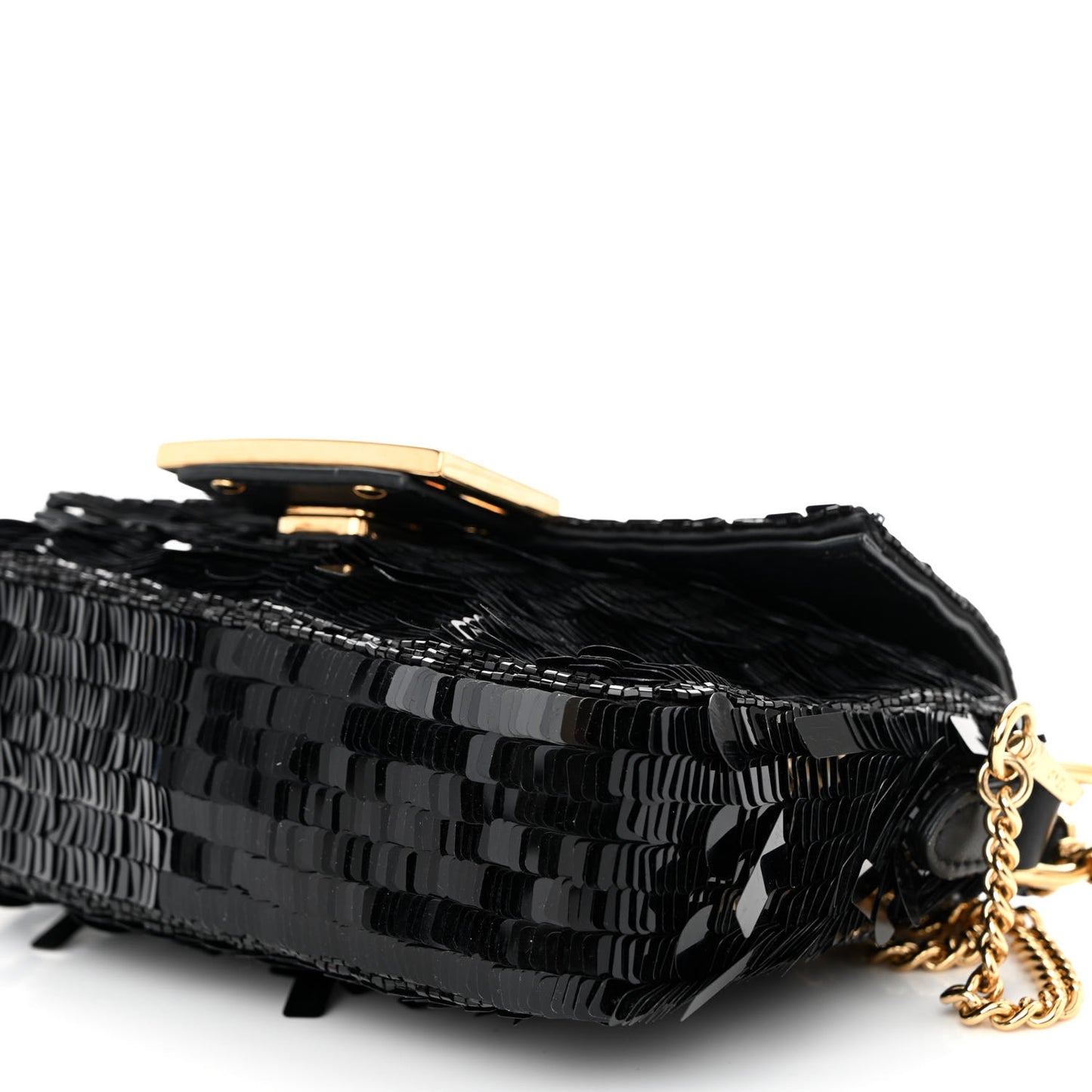Sequin Paillettes Vitello Grace Sex and the City Mini Baguette Black