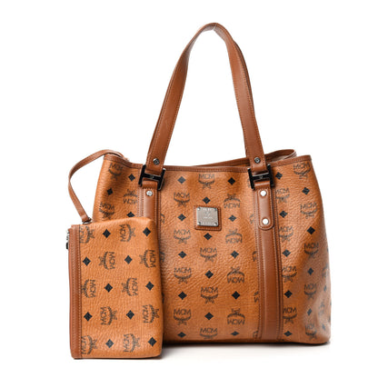 MCM Visetos Shopping Tote Cognac 1 of 11