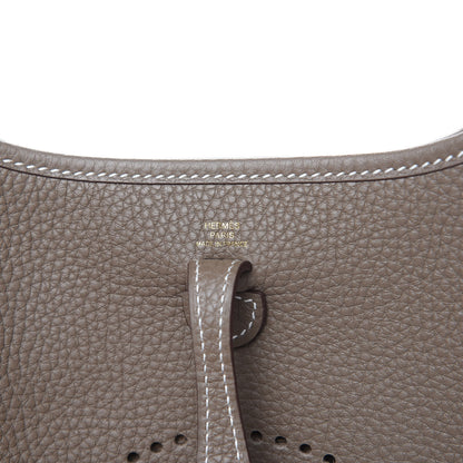Hermes Taurillon Clemence Amazone Evelyne TPM Etoupe Bleu Indigo 6 of 10