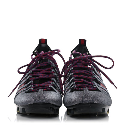 Gucci Nappa Sparkle Feline Web Titan Lace Up Sneakers 8.5 Caspian Rosso 2 of 10