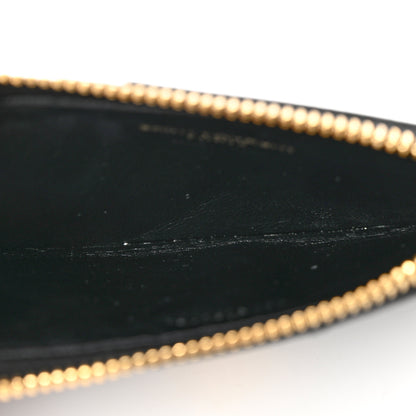 Saint Laurent Grain De Poudre Matelasse Chevron Monogram Fragments Zippered Card Case Black 5 of 7