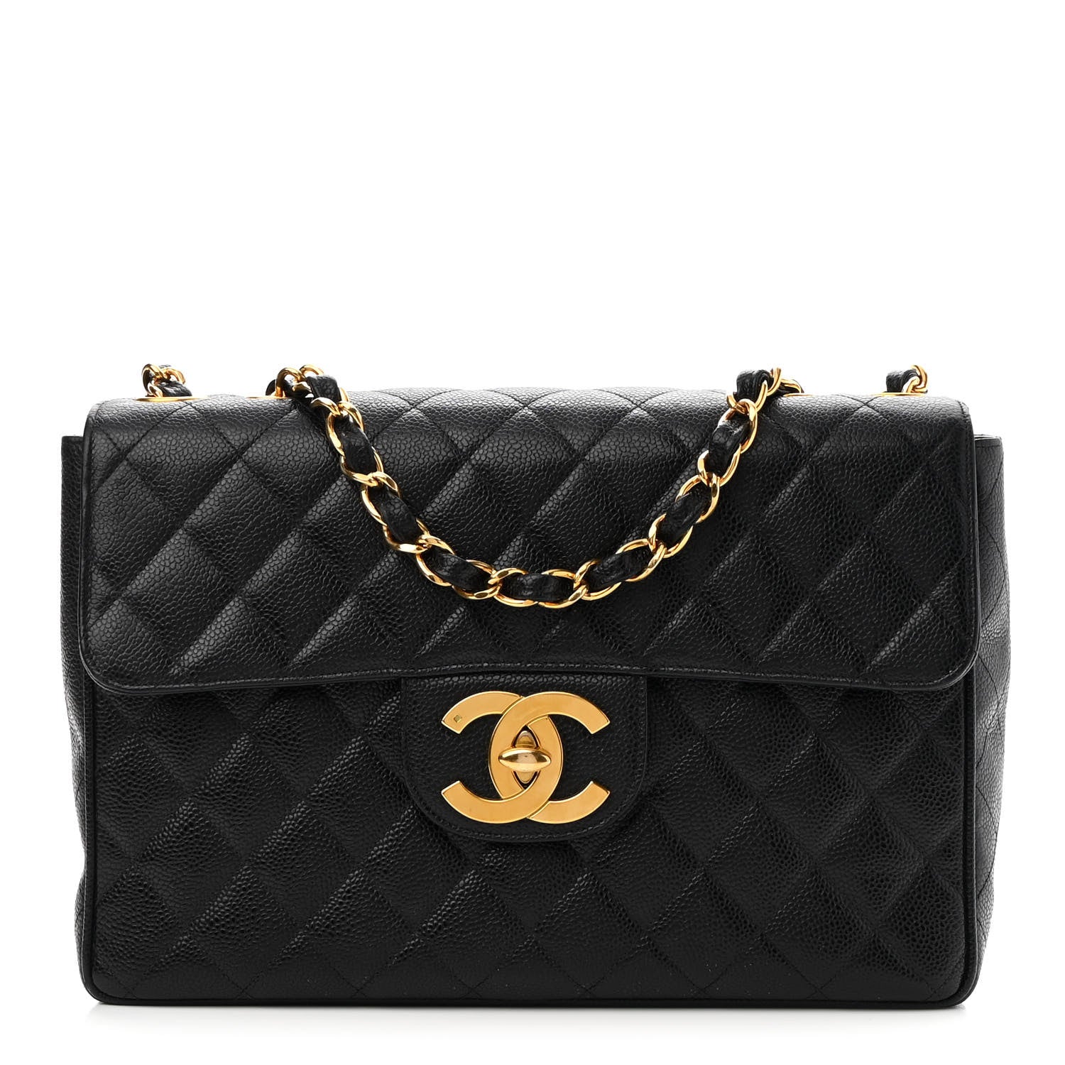 Chanel Caviar Quilted XL Jumbo Single Flap Black 1 of 9