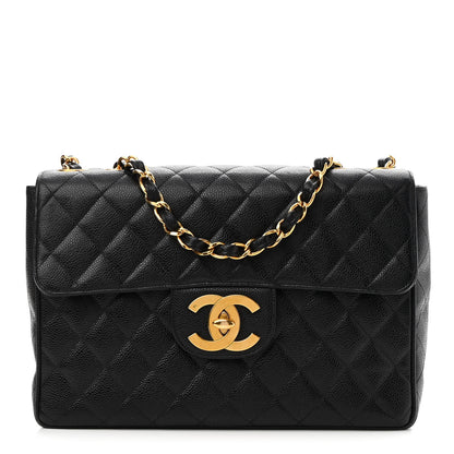 Chanel Caviar Quilted XL Jumbo Single Flap Black 1 of 9