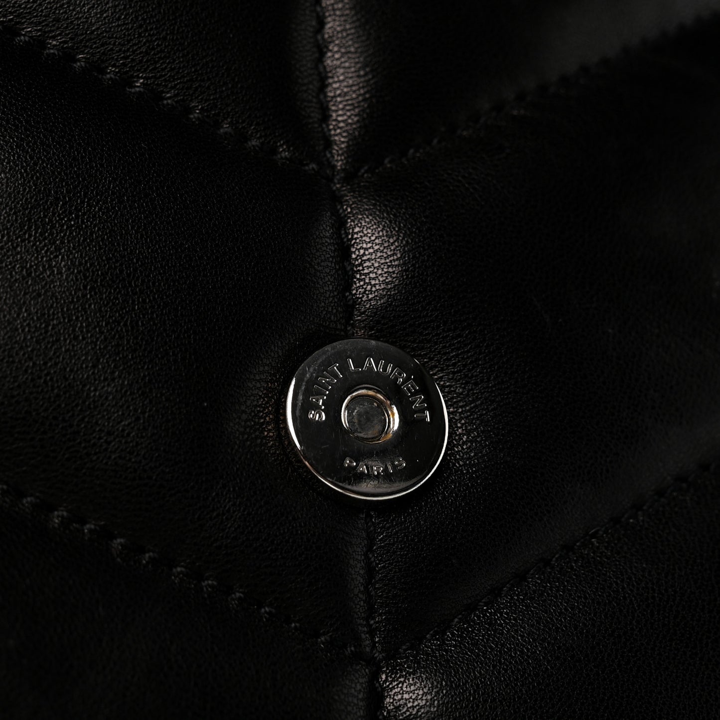 Lambskin Quilted Toy Loulou Puffer Monogram Chain Satchel Black