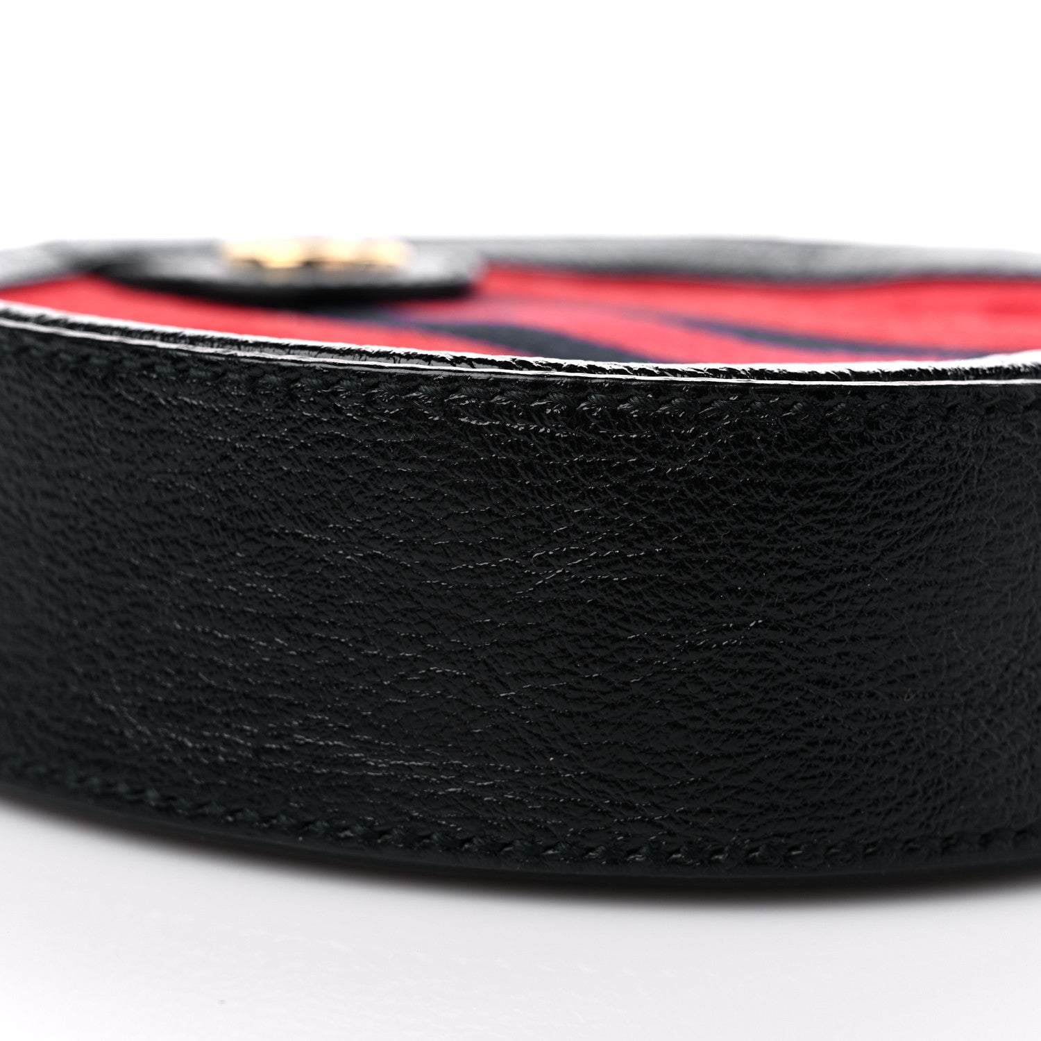 Gucci Suede Patent Web Mini Ophidia Round Shoulder Bag Hibiscus Red Black 8 of 10