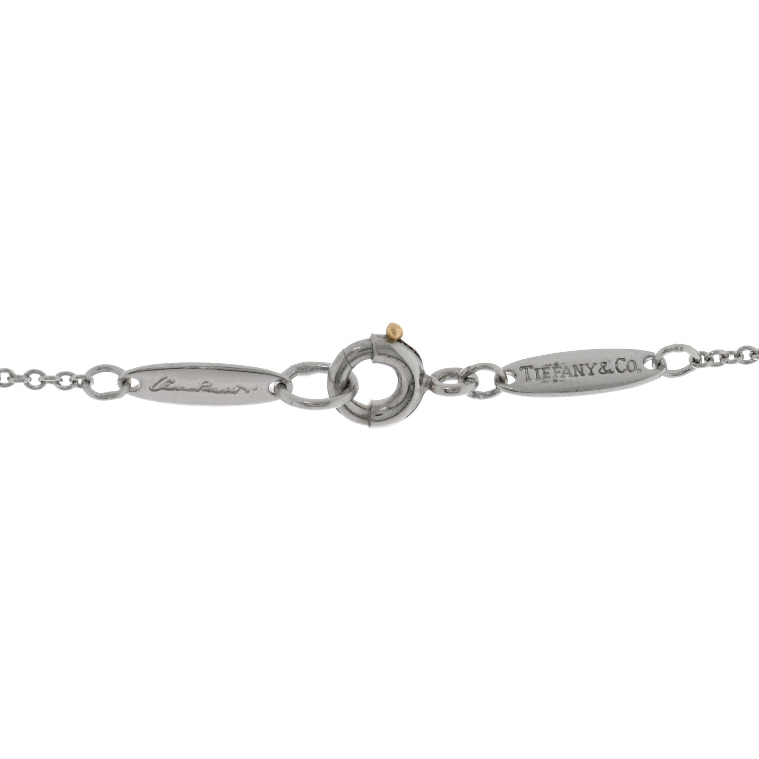 Tiffany Platinum Diamond 22mm Elsa Peretti Open Heart Pave Pendant Necklace 4 of 5