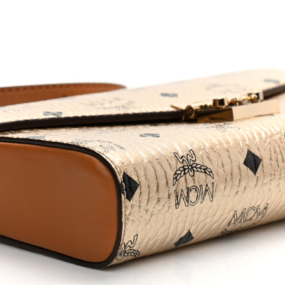 MCM Metallic Visetos Medium Millie Crossbody Bag Berlin Gold 8 of 9