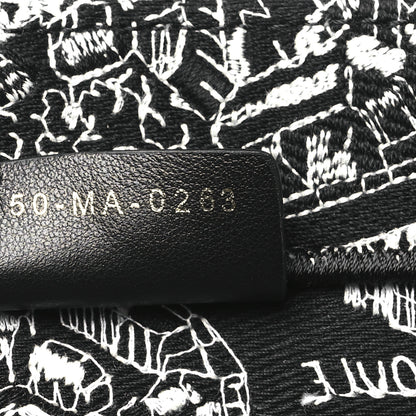 Christian Dior Canvas Embroidered Medium Plan De Paris Book Tote Black White 7 of 10