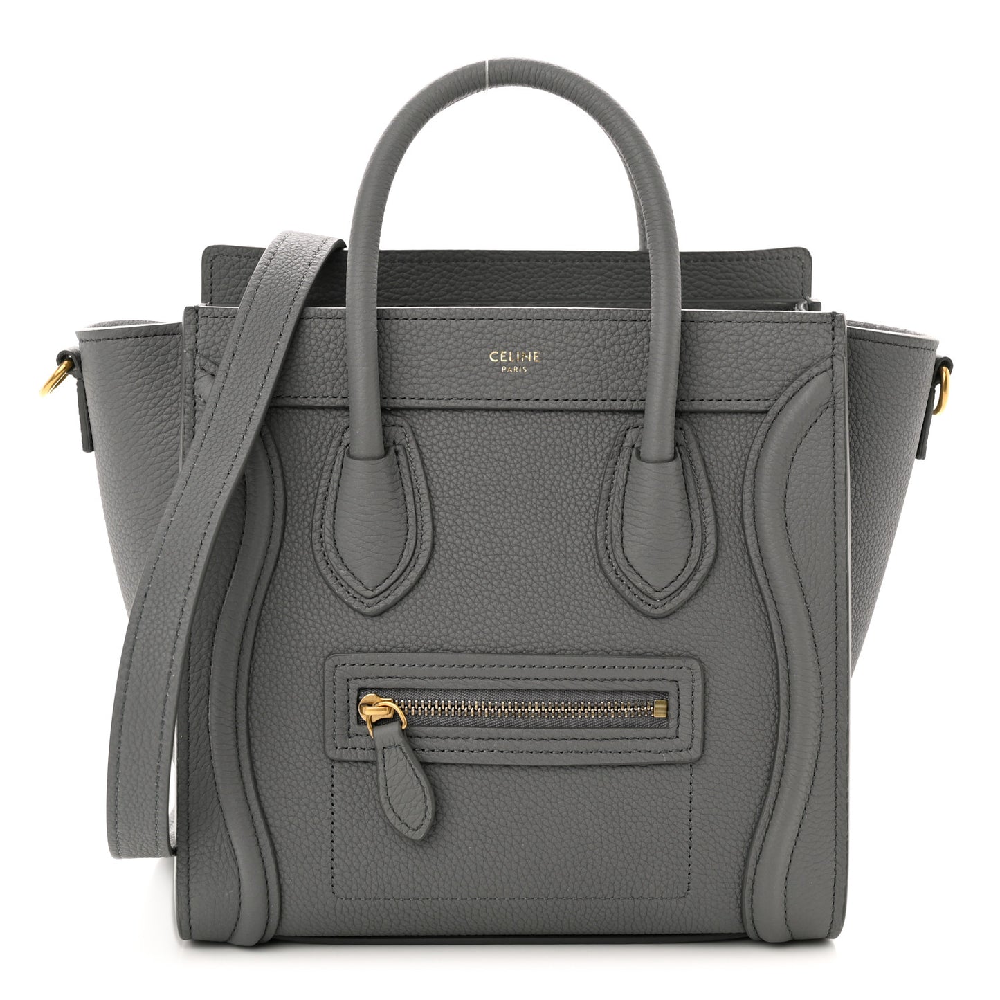 Baby Drummed Calfskin Nano Luggage Kohl