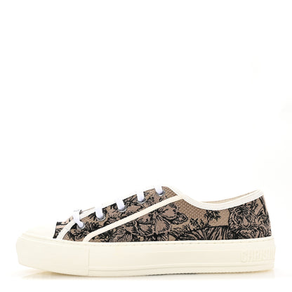 Christian Dior Canvas Toile De Jouy Embroidered Womens Walk'N'Dior  Low Top Sneakers 38 Hazelnut Black 1 of 10