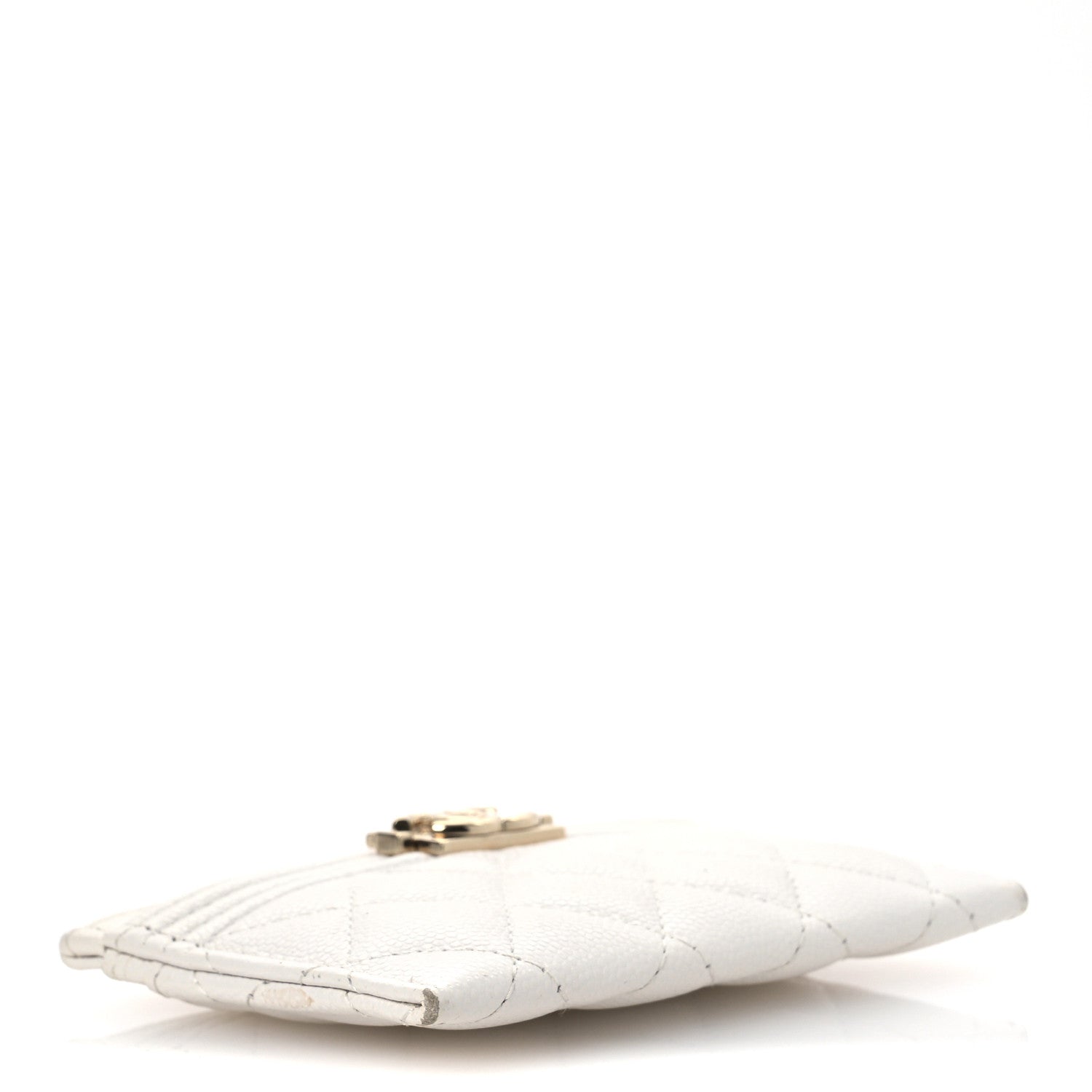 Chanel Caviar Quilted Boy Card Holder White 4 of 14