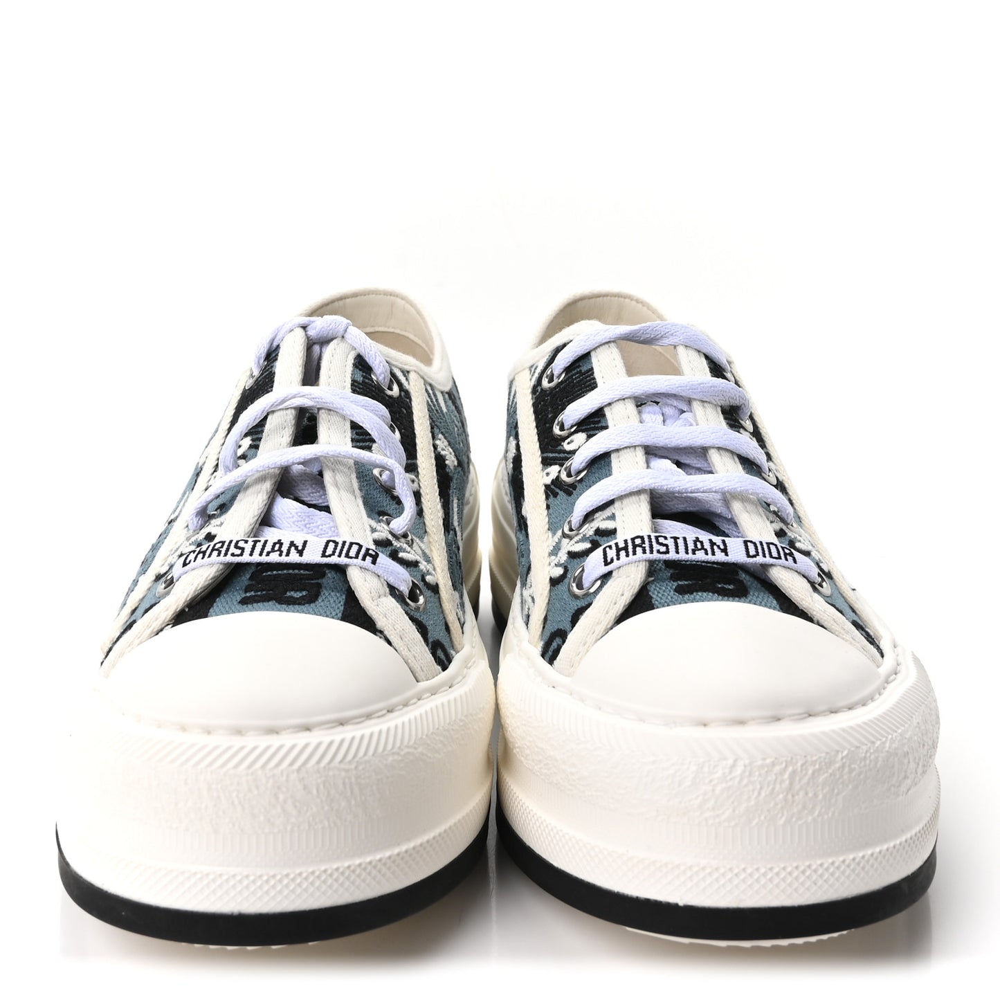 Cotton Butterfly Bandana Embroidered Walk'N'Dior Low Top Sneakers 35.5 Deep Blue